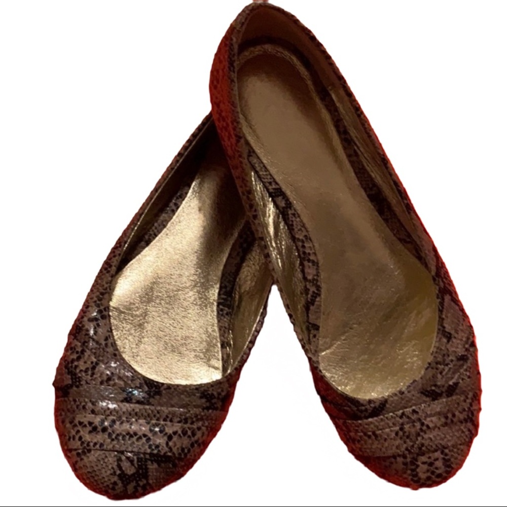 ALDO SNAKE PRINT FLATS SHOES LEATHER SIZE 6 - Picture 3 of 15